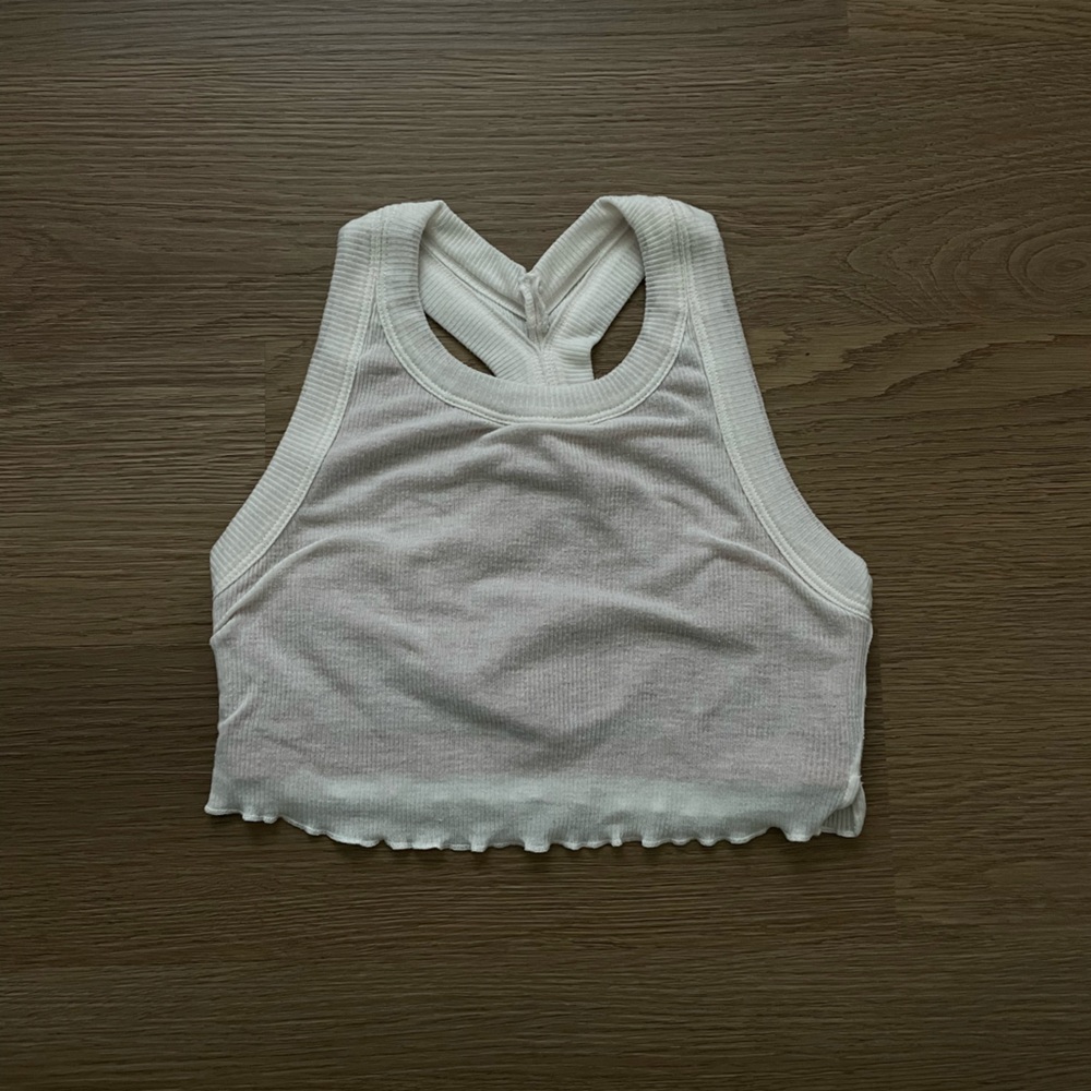 Free People White Sports Bra